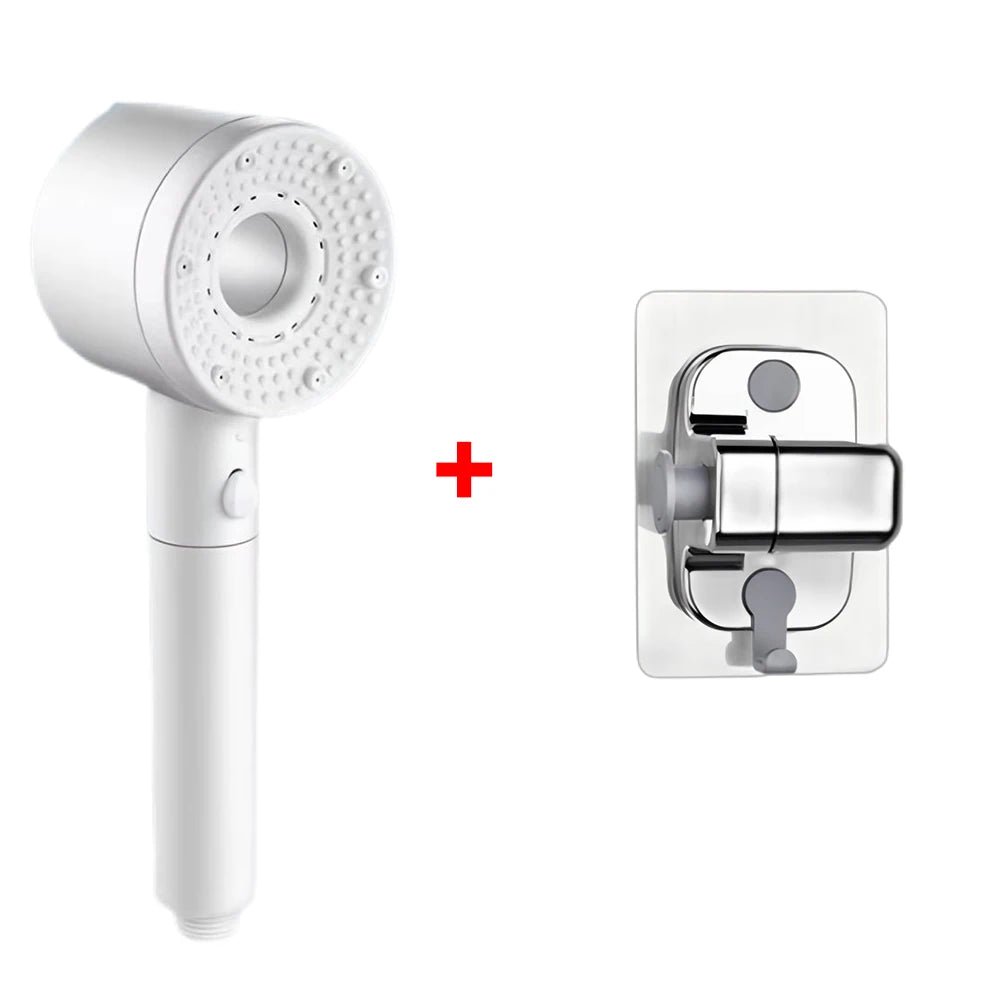 5-Mode Adjustable High-Pressure Shower Head with Water-Saving Filter - Bathroom Accessory