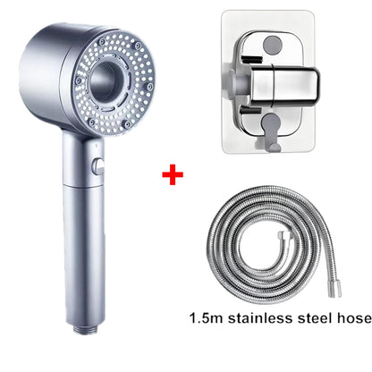 5-Mode Adjustable High-Pressure Shower Head with Water-Saving Filter - Bathroom Accessory