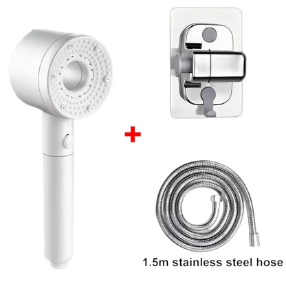 5-Mode Adjustable High-Pressure Shower Head with Water-Saving Filter - Bathroom Accessory