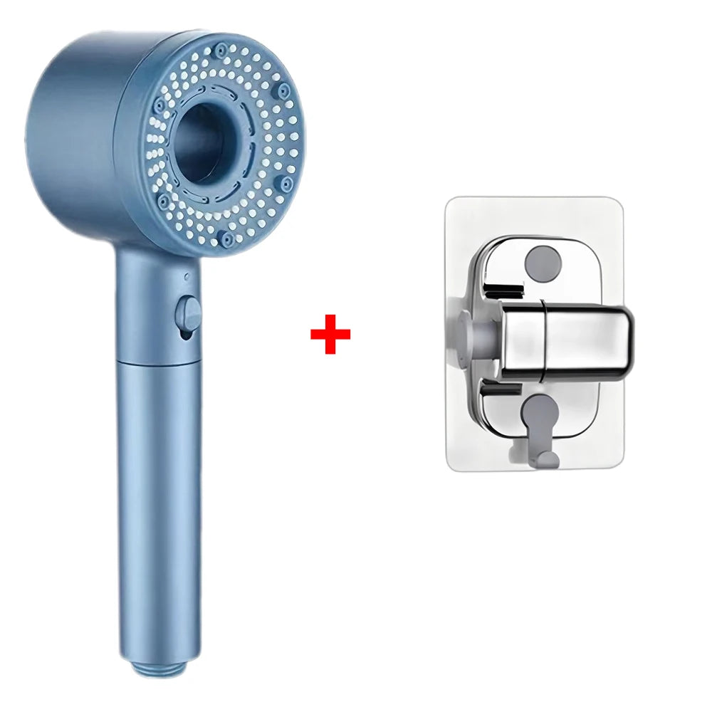 5-Mode Adjustable High-Pressure Shower Head with Water-Saving Filter - Bathroom Accessory