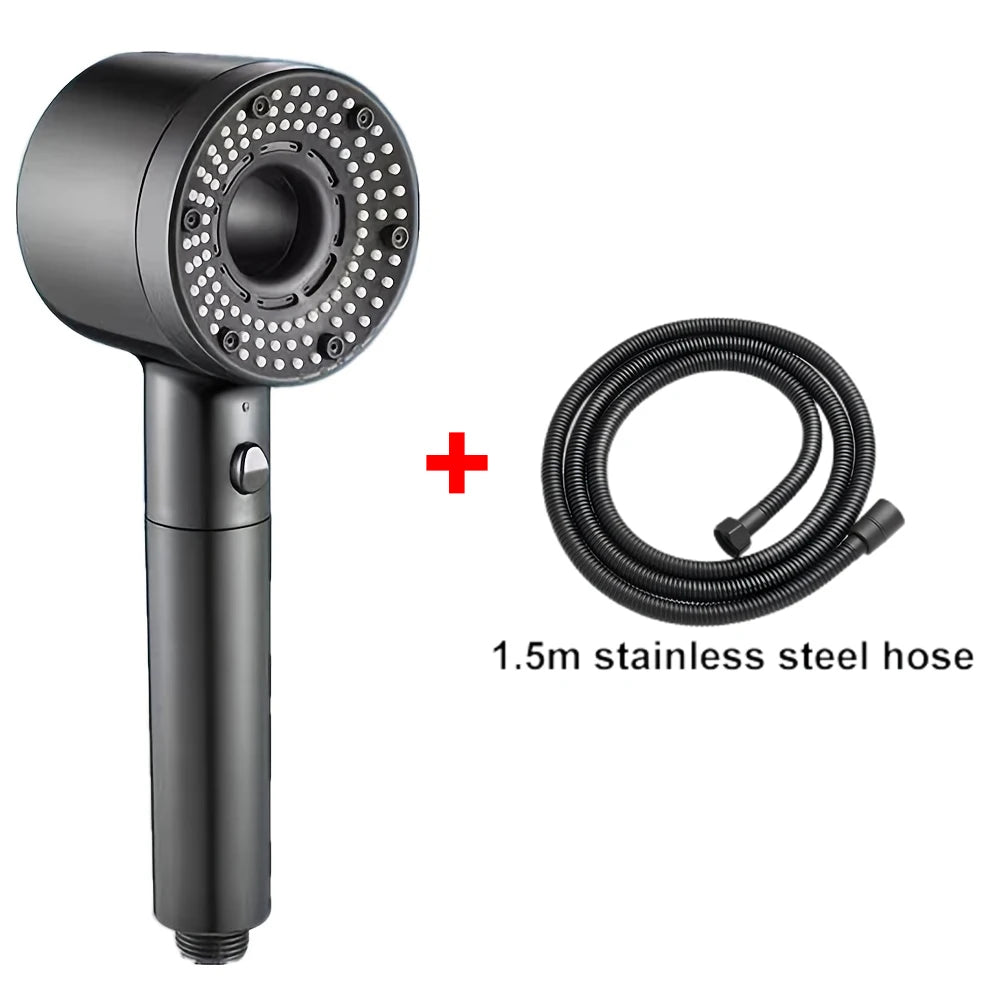 5-Mode Adjustable High-Pressure Shower Head with Water-Saving Filter - Bathroom Accessory