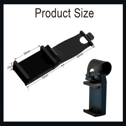 Car Phone Holder - Adjustable Car Cradle, Steering Wheel Phone Mount, Universal Mobile Phone Mount, Hands Free Automobile Cell Phone Holder for Most Steering Wheels (Black)